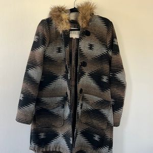 BB DAKOTA winter jacket with trim fur brown